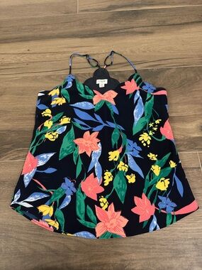 J. Crew Scalloped Neck Floral Tank Top